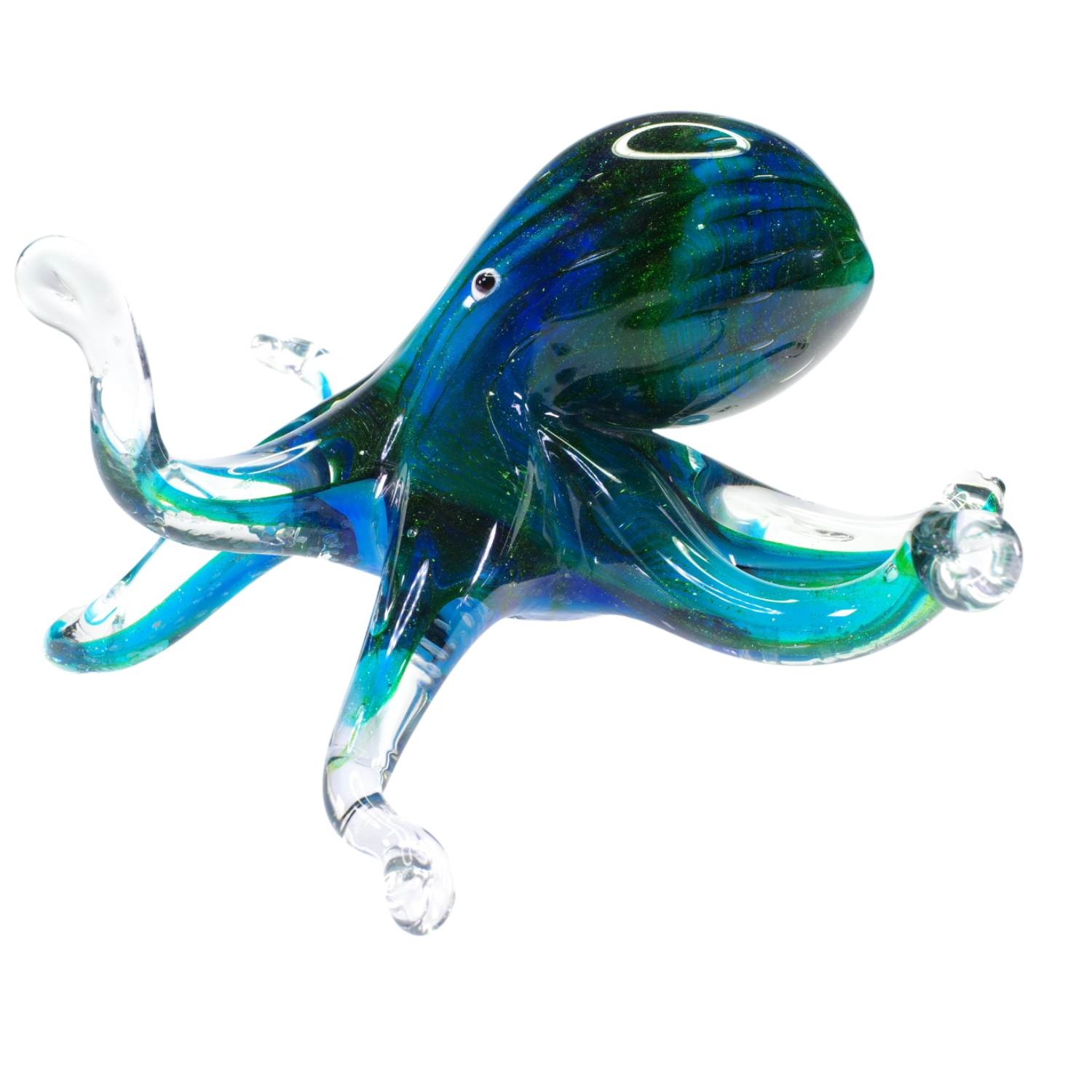 ZIBO HANDBLOWN ART GLASS - GREEN OCTOPUS | ZIBO GLASS, PELICANS ...