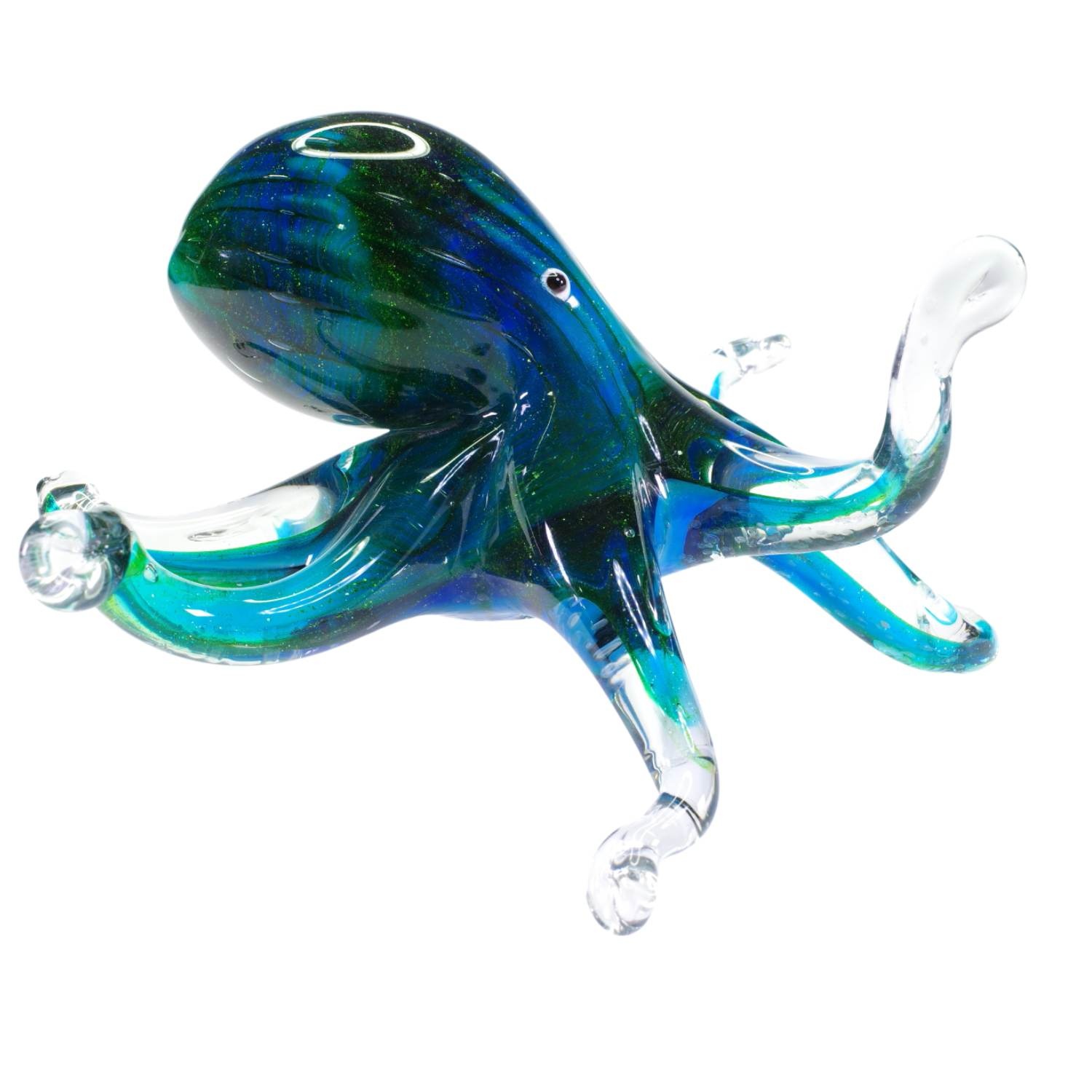 ZIBO HANDBLOWN ART GLASS - GREEN OCTOPUS | ZIBO GLASS, PELICANS ...