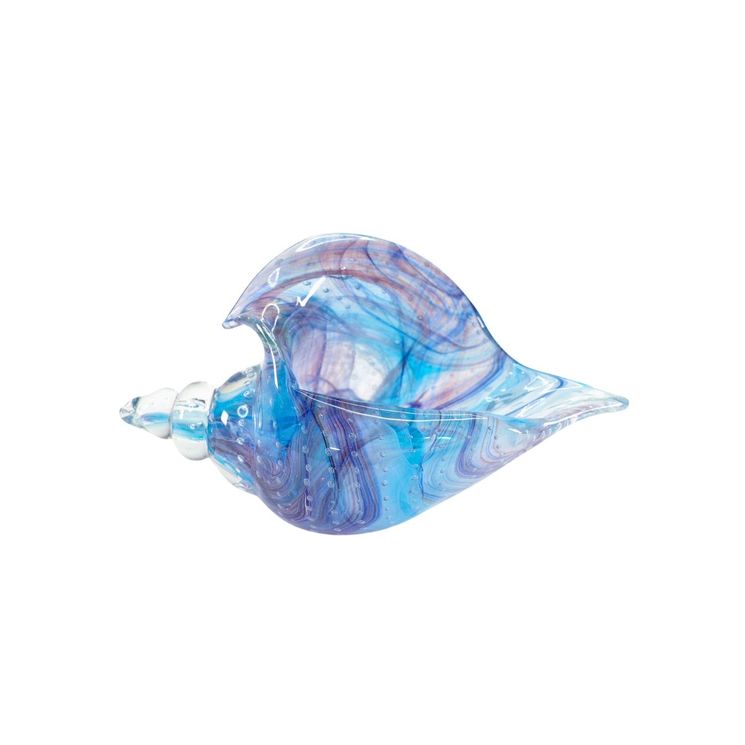 ZIBO HANDBLOWN ART GLASS - BLUE SEASHELL | ZIBO GLASS, SEA SHELL, HAND ...