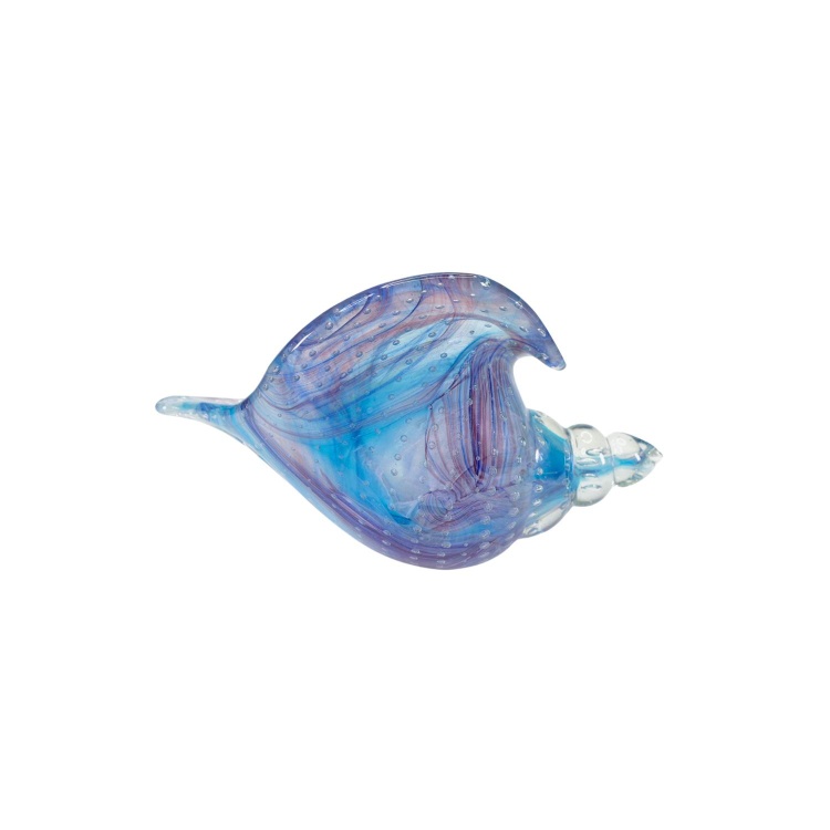 ZIBO HANDBLOWN ART GLASS - BLUE SEASHELL | ZIBO GLASS, SEA SHELL, HAND ...