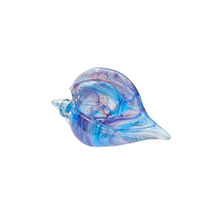 ZIBO HANDBLOWN ART GLASS - BLUE SEASHELL | ZIBO GLASS, SEA SHELL, HAND ...